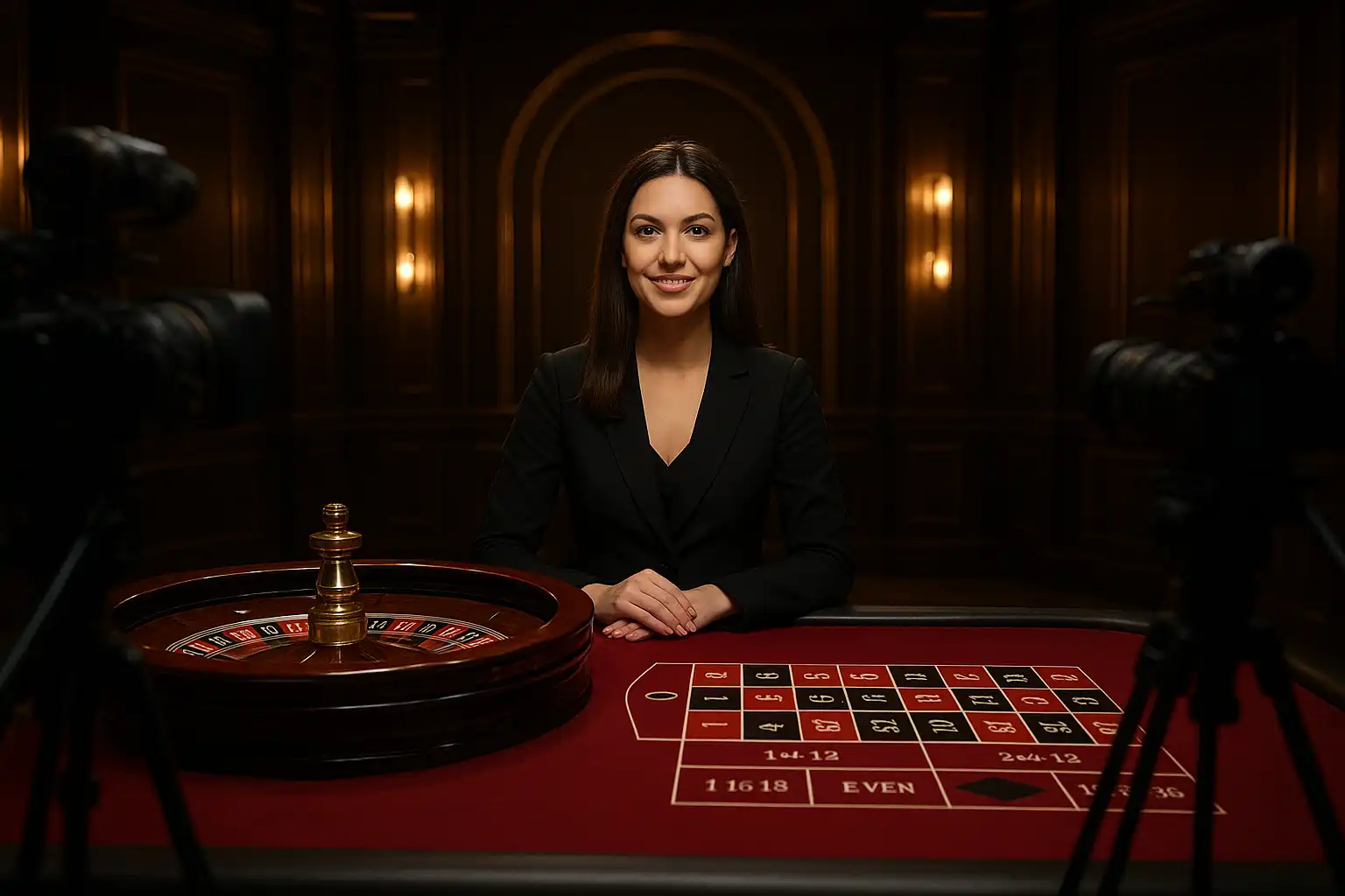 Table de casino live avec croupier chez SpinBoss